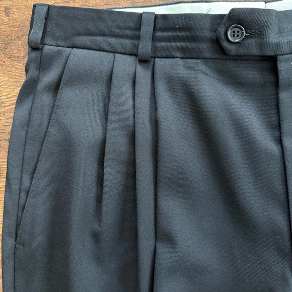 Vintage 80s Black High Waisted Pleated Trousers ~ Size 35 X 27.5 - Picture 6 of 8